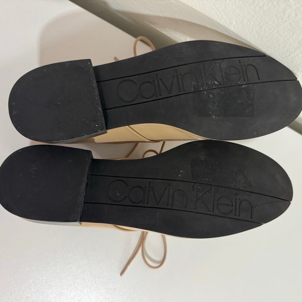 Calvin Klein Aracely Oxfords Loafers Patent Leather Tan Size 8 - Picture 7 of 16